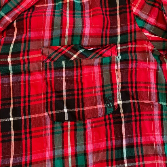NWT Victoria Secret Ladies XL Long Sleeve Pajama Set Flannel Red Pink Plaid - Picture 13 of 14